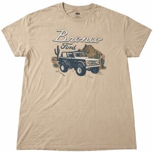 New Hybrid Apparel Tan Bronco Graphic Tee